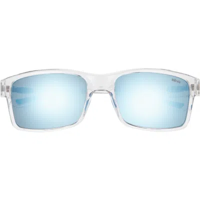 Revo Crawler 59mm Polarized Rectangular Sunglasses In Blue