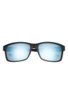 Revo Crawler Xl 64mm Oversize Rectangular Polarized Sunglasses In Blue