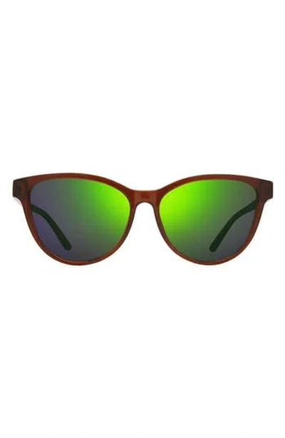Revo Daphne 56mm Oval Polarized Sunglasses In Brown