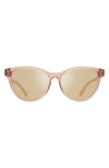 Revo Daphne 56mm Oval Polarized Sunglasses In Crystal Mauve/gray