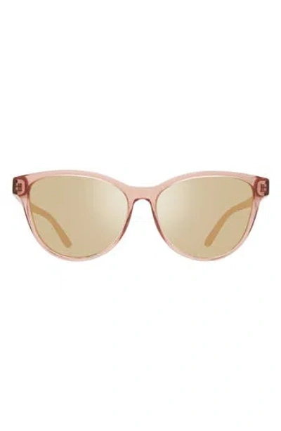 Revo Daphne 56mm Oval Polarized Sunglasses In Crystal Mauve/gray