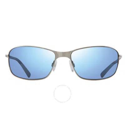 Revo Decoy Blue Water Polarized Rectangular Unisex Sunglasses Re 1084 03 Bl 60 In Gold