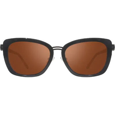 Revo Eva 63mm Polarized Wrap Sunglasses In Brown
