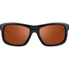 Revo Genesis 57mm Polarized Rectangular Sunglasses In Black