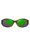 Revo Grace Petite 57mm Polarized Oval Sunglasses In Green