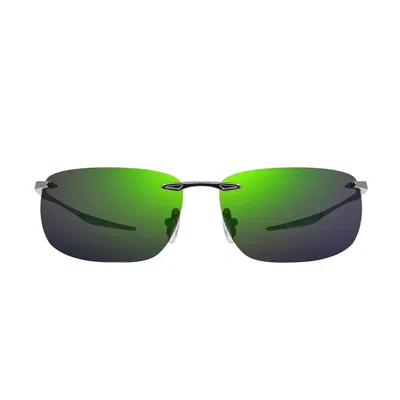 Revo Green Descend Z Stainless Steel Sunglasses In Black