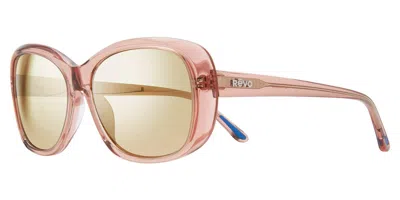 Revo Re 1102 Sammy Polarized 10ch Women's Sunglasses Pink Size 56 In Transparent Crystal Pink