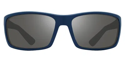 Revo Re 1137 Rebel Polarized 05gy Men's Sunglasses Blue Size 64 In Matte Blue
