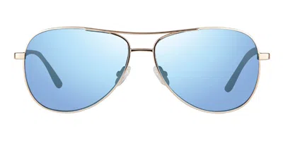 Revo Re 1156 Relay Petite Polarized 04bl Women's Sunglasses Gold Size 55