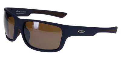 Revo Re 1237 Pointe Polarized 05br Men's Sunglasses Blue Size 61