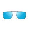 Revo Chrome Ray Titanium-blend Rectangular Sunglasses In Blue