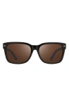 Revo Taylor 56mm Polarized Square Sunglasses In Black