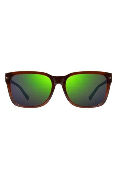 Revo Taylor 56mm Polarized Square Sunglasses In Green