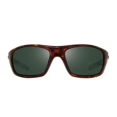Revo Tortoise Jasper Acetate Wraparound Sunglasses In Brown