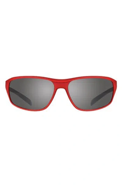 Revo Vertex 67mm Polarized Rectangular Sunglasses In Red