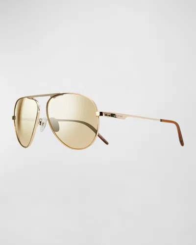Revo X Jeep Men's Metro Metal Aviator Sunglasses In Gold