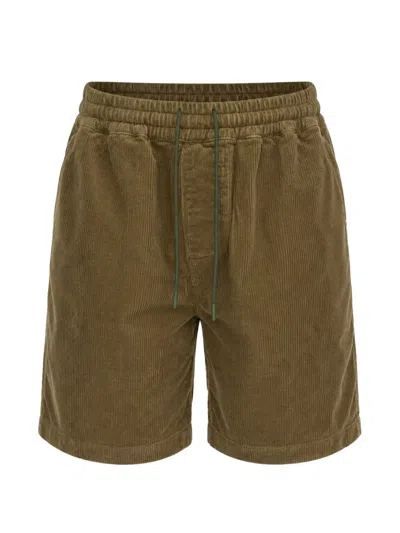 Revolution Corduroy Drawstring Shorts In Green