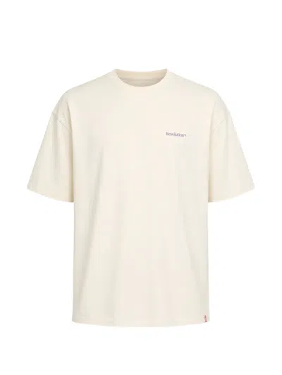 Revolution Now Application Logo-print Drop-shoulder T-shirt In Neutral