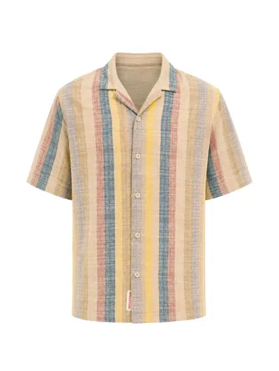 Revolution Now Striped Short-sleeved Shirt In Blue