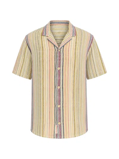 Revolution Now Striped Short-sleeved Shirt In Gold