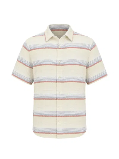 Revolution Now Striped Short-sleeved Shirt In Neutrals