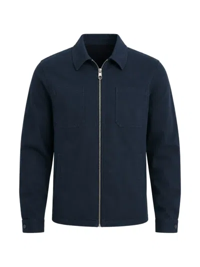 Revolution Now Zip-up Shirt Jacket In Blue