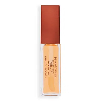Revolution Pro Glow Edit Lip Oil - Soleil Orange 8ml In White