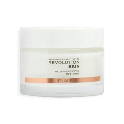 Revolution Skin Hyaluronic Acid Spf 30 Moisturiser 50ml In White