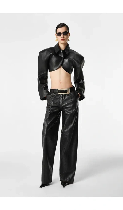 Revolve Los Angeles Agnes Leather Pant In Black
