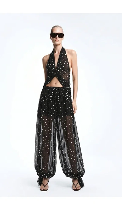 Revolve Los Angeles Benoit Silk Pant In Black