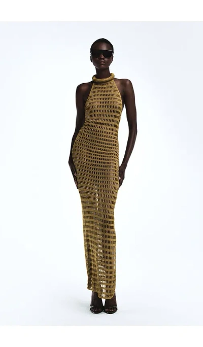 Revolve Los Angeles Bruni Crochet Gown In Yellow