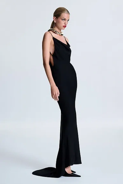 Revolve Los Angeles Celestine Silk Gown In Black