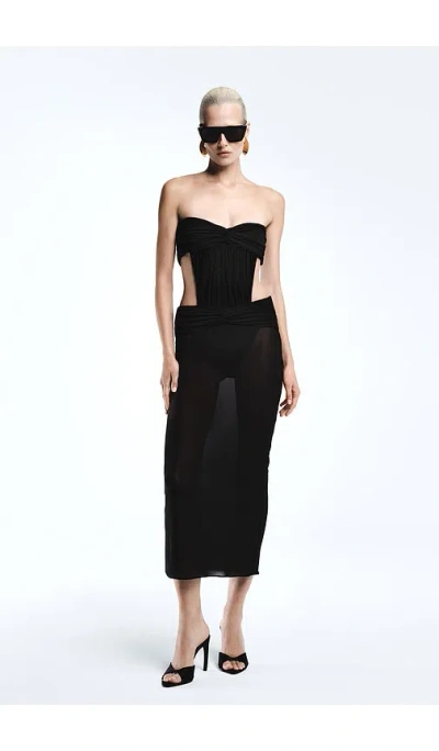 Revolve Los Angeles Colette Midi Dress In Black
