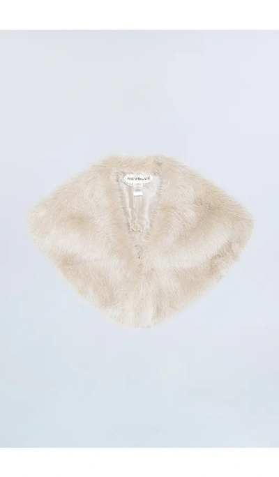 Revolve Los Angeles Elyonne Faux Fur Shawl In Neutral