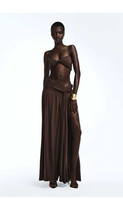 Revolve Los Angeles Emil Maxi Skirt In Brown
