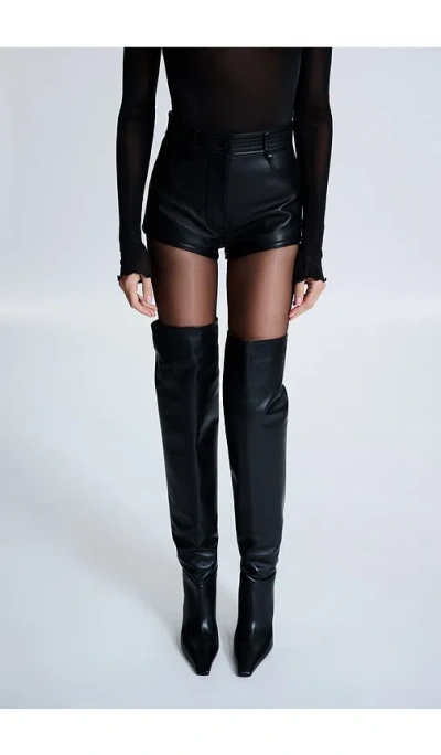 Revolve Los Angeles Leonora Leather Short In Black