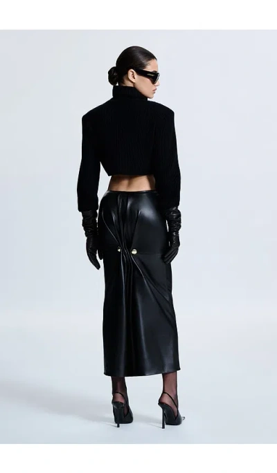 Revolve Los Angeles Rene Leather Skirt In Black
