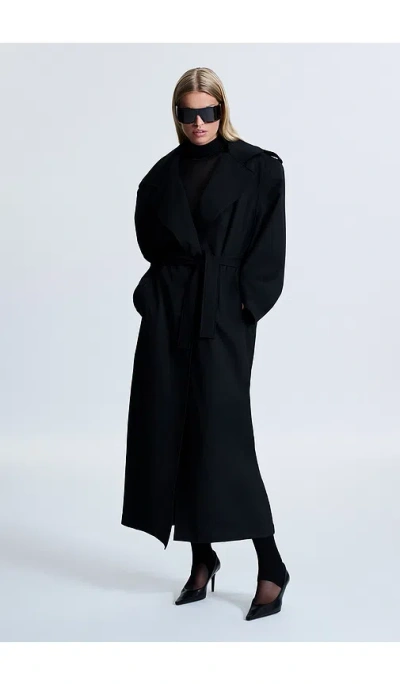 Revolve Los Angeles Sacha Twill Trench In Black