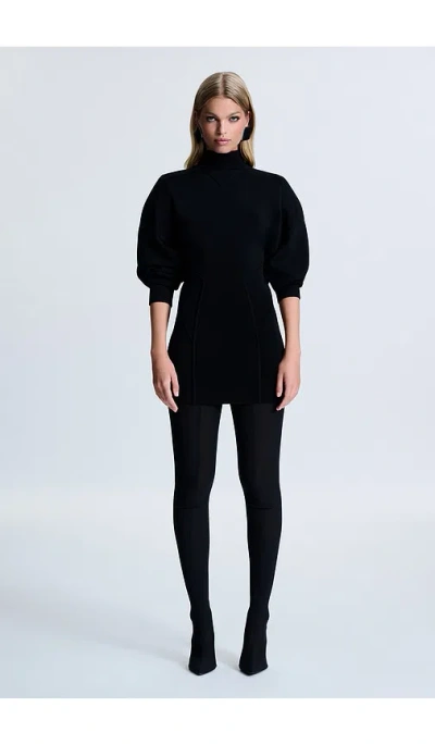 Revolve Los Angeles Seela Seamed Knit Dress In Black