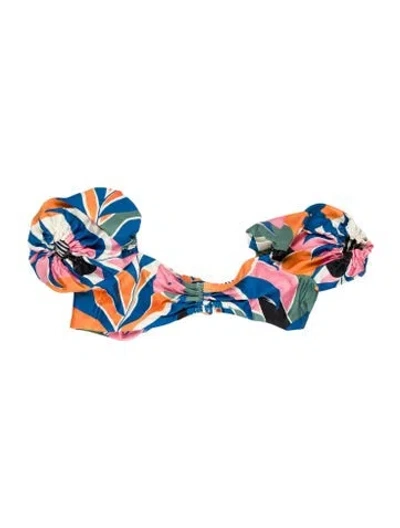 Pre-owned Revolve X Agua Bendita Printed Top In Blue