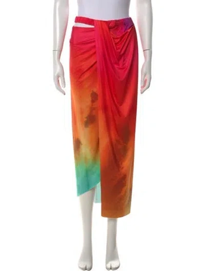 Pre-owned Revolve X Agua Bendita Tie-dye Print Long Skirt In Multi