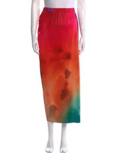 Pre-owned Revolve X Agua Bendita Tie-dye Print Midi Length Skirt