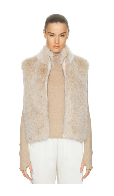 Revolve X Jj Faux Fox Fur Vest In Beige