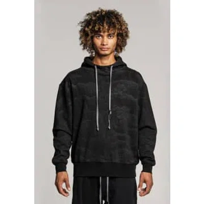 Revolver Hoodie With All-over Sand Print Black