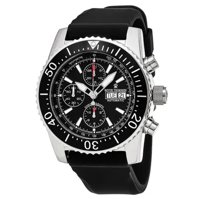Pre-owned Revue Thommen Air Speed Black Dial Black Rubber Strap Automatic Watch 17030.6534