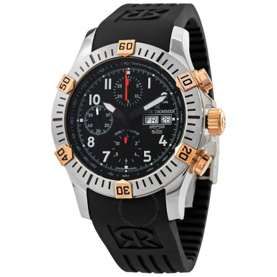 Revue Thommen Air Speed Chronograph Automatic Black Dial Men's Watch 16071.6854 In Black / Gold Tone / Rose / Rose Gold Tone