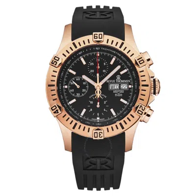 Revue Thommen Air Speed Chronograph Automatic Black Dial Men's Watch 16071.6667 In Black / Gold Tone / Rose / Rose Gold Tone