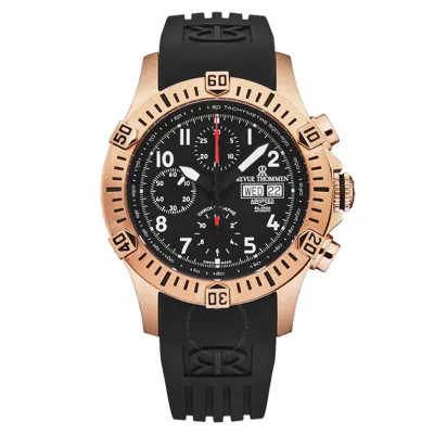 Revue Thommen Air Speed Chronograph Automatic Black Dial Men's Watch 16071.6767 In Black / Gold Tone / Rose / Rose Gold Tone