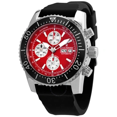 Revue Thommen Air Speed Chronograph Automatic Red Dial Men's Watch 17030.6536 In Red   / Black / Silver / Skeleton