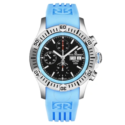 Revue Thommen Air Speed Chronograph Black Dial Men's Watch 16071.6635 In Black / Blue